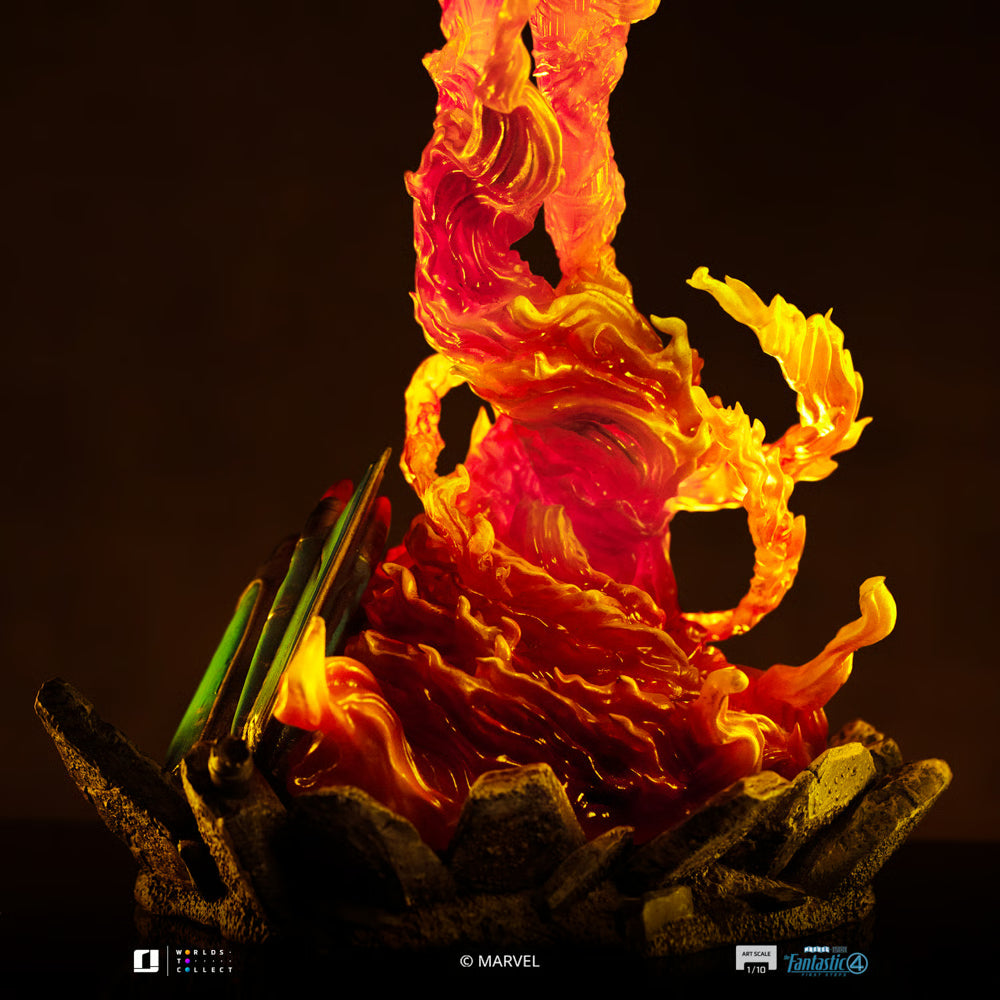 Iron Studios - Art Scale 1/10 - Marvel - The Fantastic Four: First Steps - Human Torch Statue 21cm
