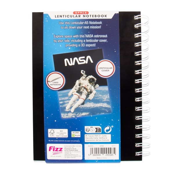 NASA - Cahier de notes lenticulaire A5 - flash vidéo