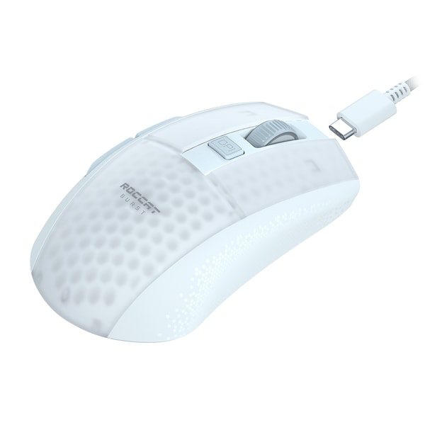 Roccat - Souris de jeu optique RGB sans-fil et légère Burst Pro Air Blanche - flash vidéo
