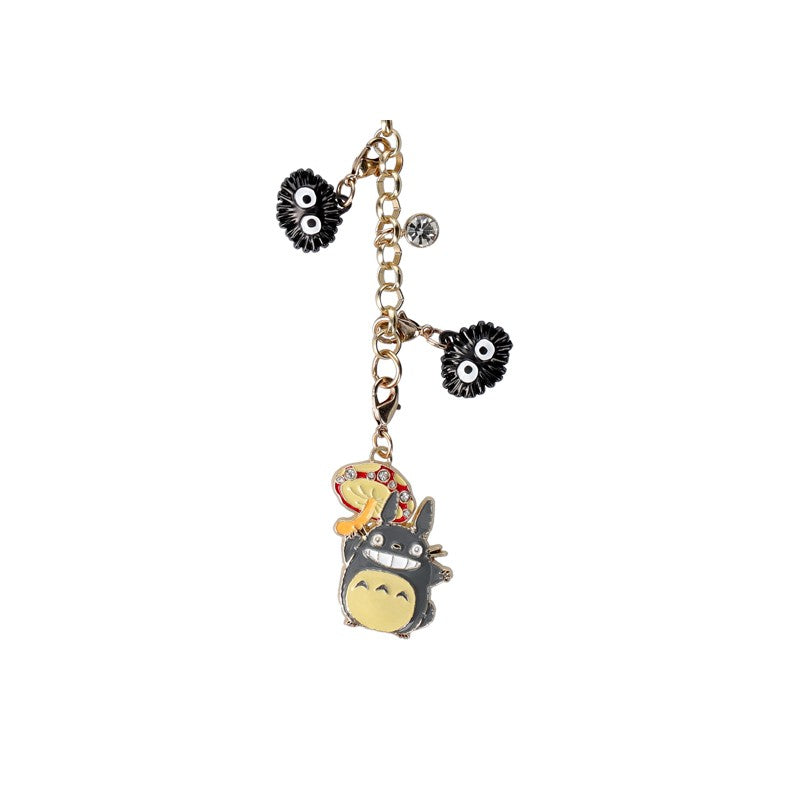 CHAÎNETTE CHARMS TOTORO GRIS & CHAMPIGNON - MON VOISIN TOTORO