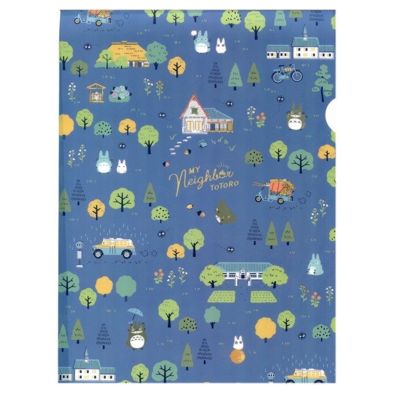 CHEMISE PLASTIQUE BLEUE TOTORO EN FORÊT-MON VOISIN TOTORO