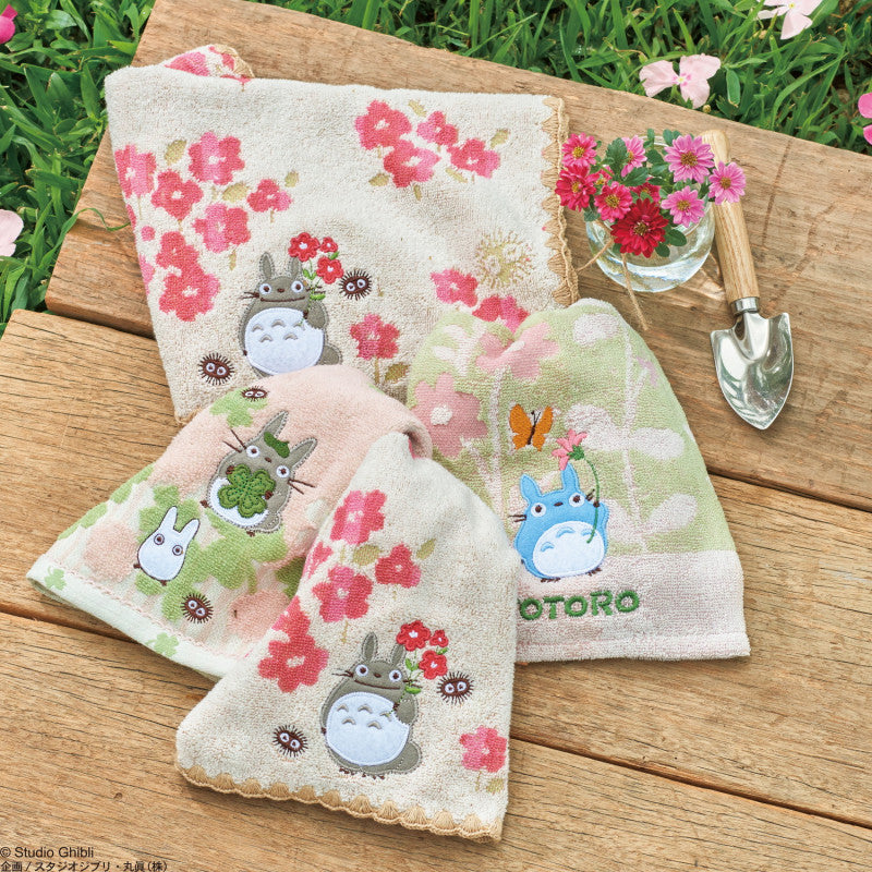 COFFRET SERVIETTES EN COTON TOTORO PRINTEMPS FLEURI (34 X 36 CM ET 34