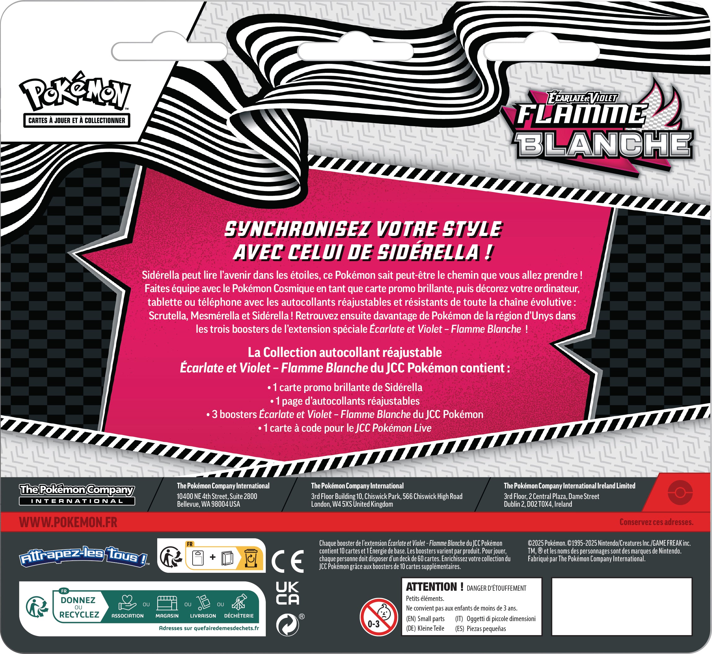 Pokémon JCC : Collection autocollant réajustable Écarlate et Violet - EV 10.5 Flamme Blanche