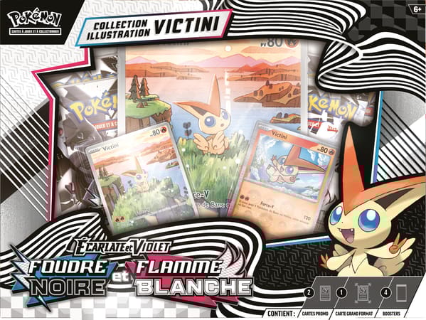 Pokémon JCC : Collection Illustration Victini Écarlate et Violet - EV 10.5 Foudre Noire et Flamme Blanche