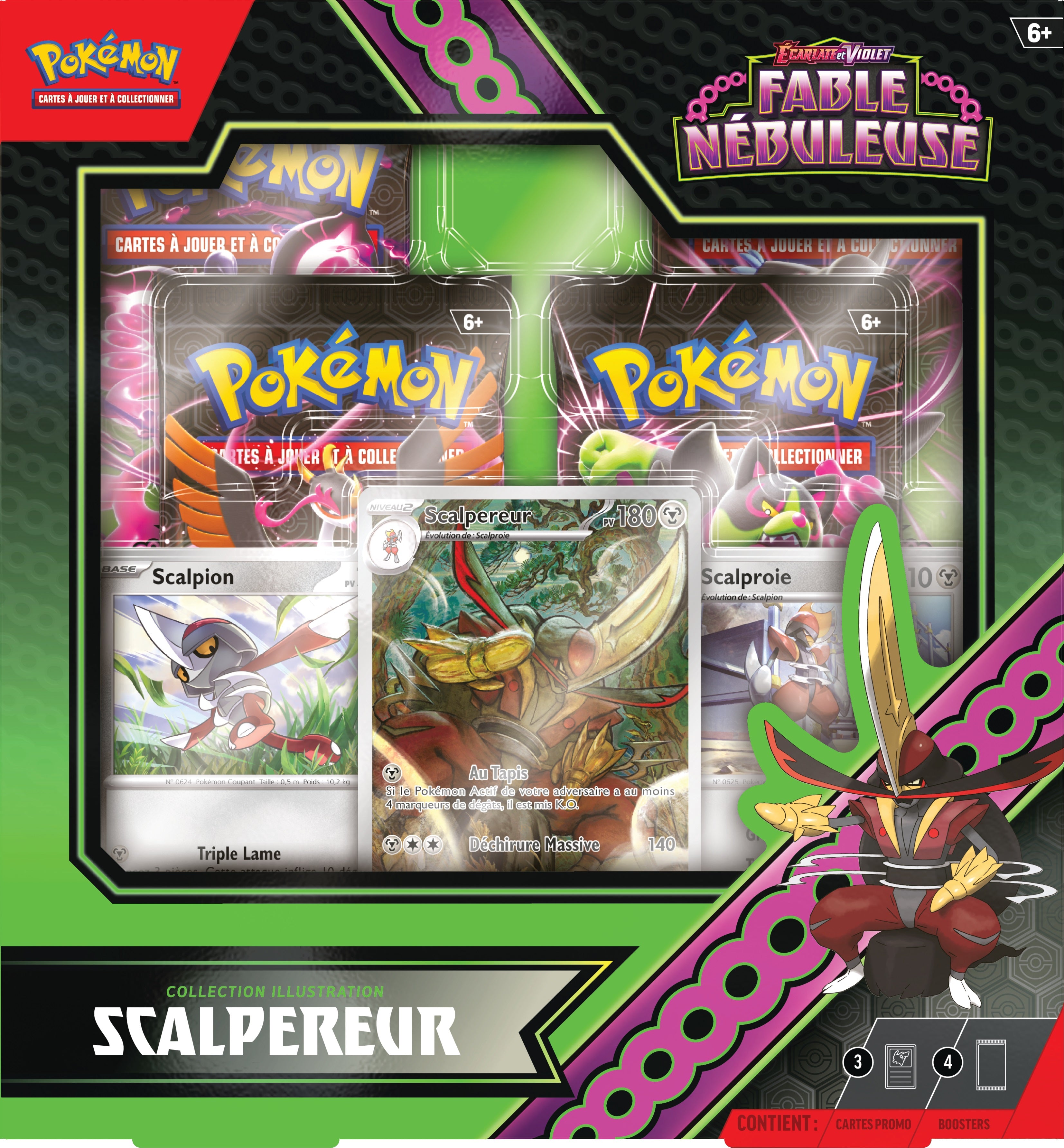 Pokémon JCC - Écarlate et Violet - Collection Illustration Fable Nébuleuse Scalpereur - flash vidéo