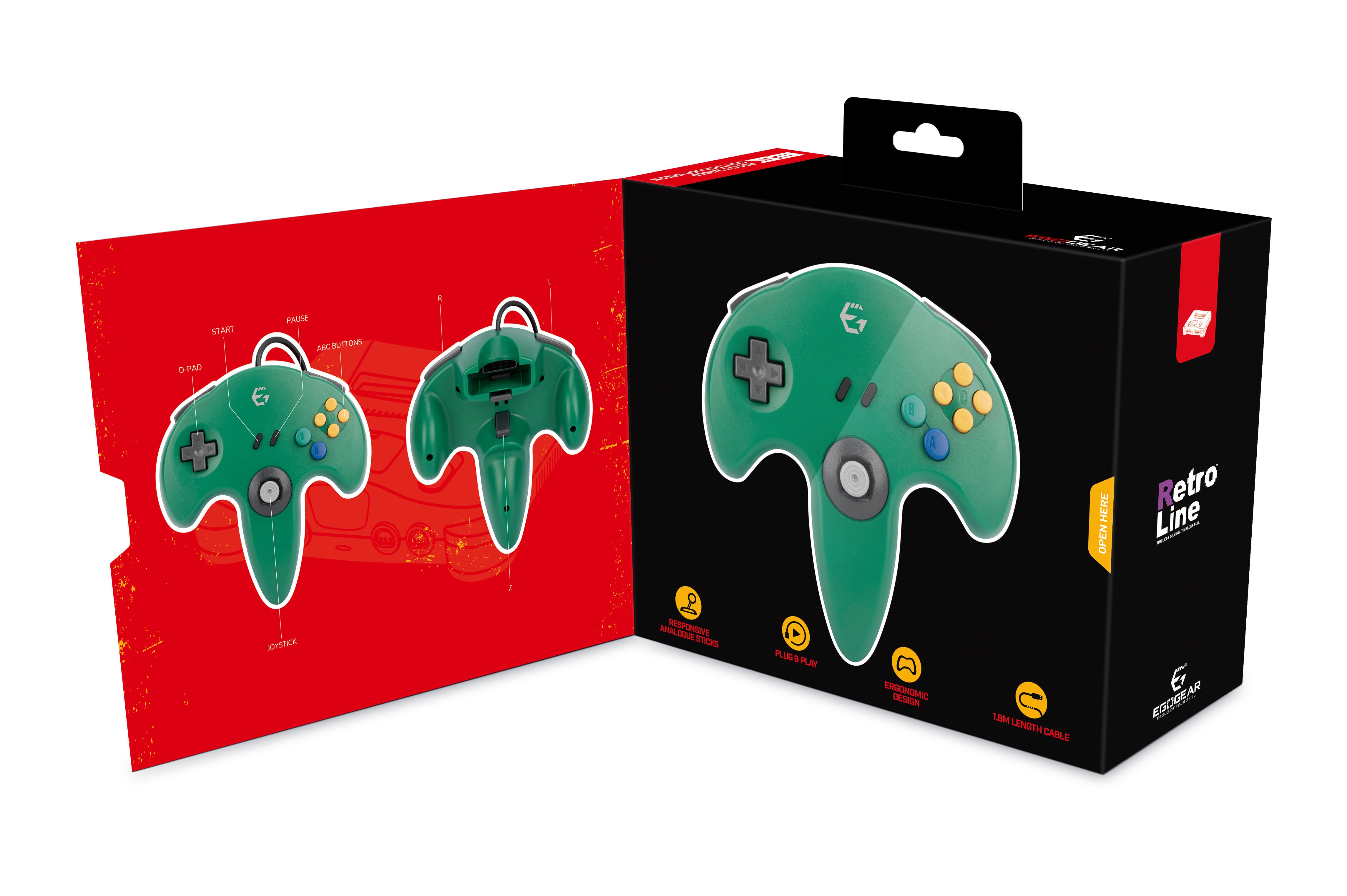 EgoGear - Manette filaire RGC03 Verte pour N64