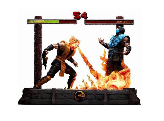 Iron Studios - Deluxe Art Scale 1/10 - Mortal Kombat - Fatality Scorpion vs Sub-Zero Statue 27cm - flash vidéo