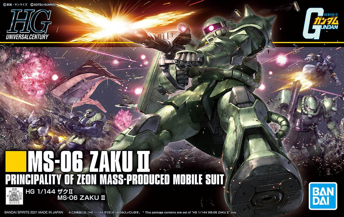 Gunpla - Mobile Suit Gundam - HG 1/144 - MS-06 Zaku II Model Kit - flash vidéo