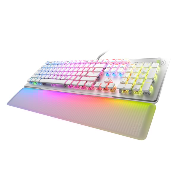 Roccat - Clavier de jeu RGB optique Vulcan II Max Blanc - Disposition Qwerty US - flash vidéo