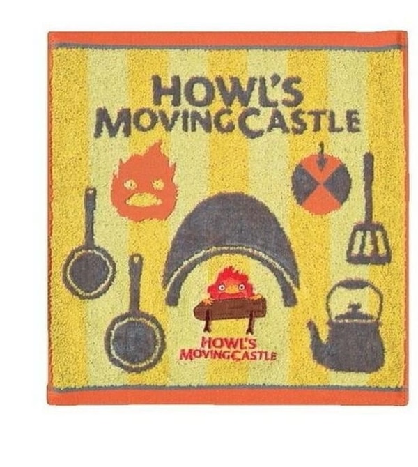 Ghibli - Le Château Ambulant - Mini Serviette Cuisine de Calcifer 34X36cm - flash vidéo