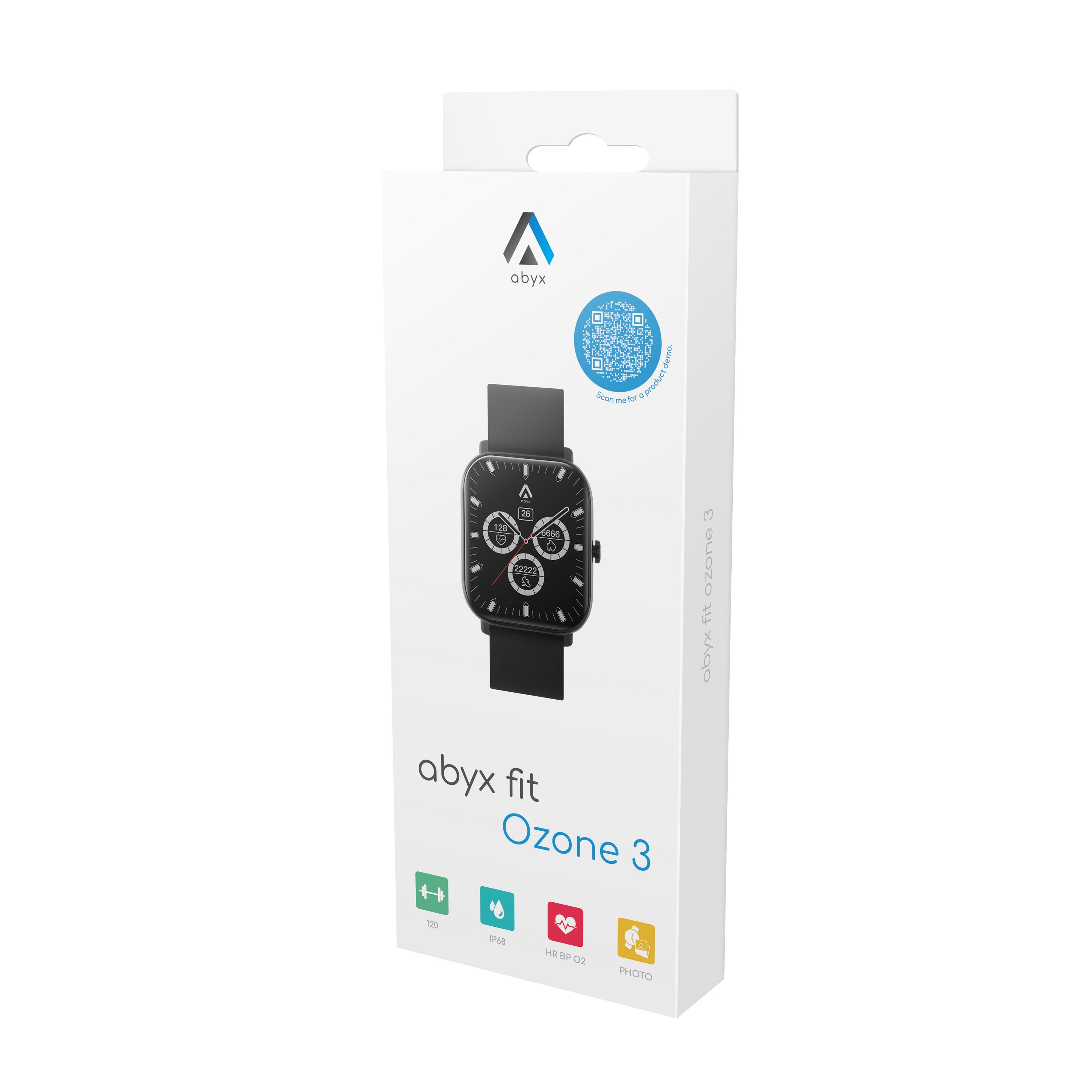 Abyx Fit - Ozone 3 - Montre connectée - Noire - flash vidéo