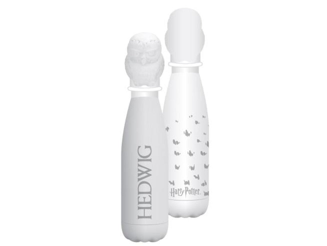 Harry Potter - Bouteille d'eau en métal 500ml Hedwige avec bonchon 3D