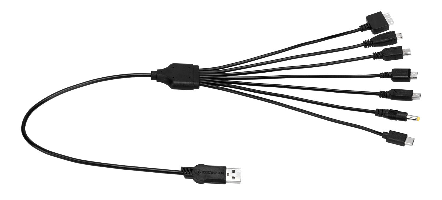 EgoGear - Câble 7 en 1 RGA7 avec adaptateur secteur (UE) Noir
