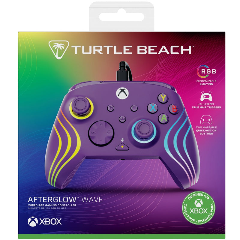 Turtle Beach - Manette de jeu filaire RVB Afterglow Wave Violette pour Xbox Series X|S, Xbox One et Windows 10/11