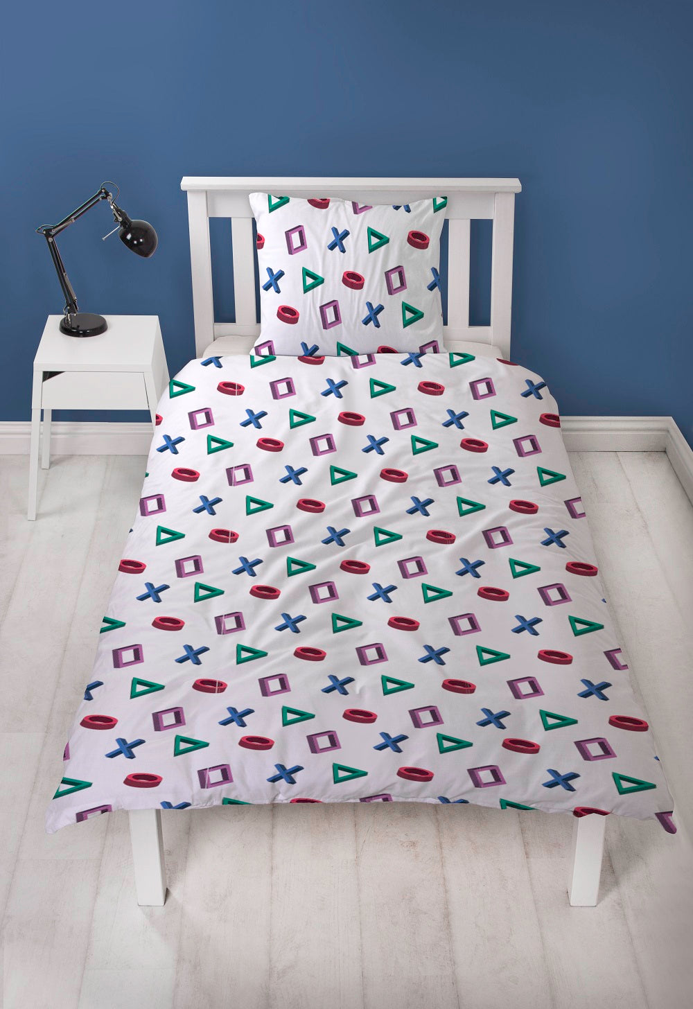 PlayStation - Parure de lit en microfibre (140x200cm + 63x63cm) - flash vidéo