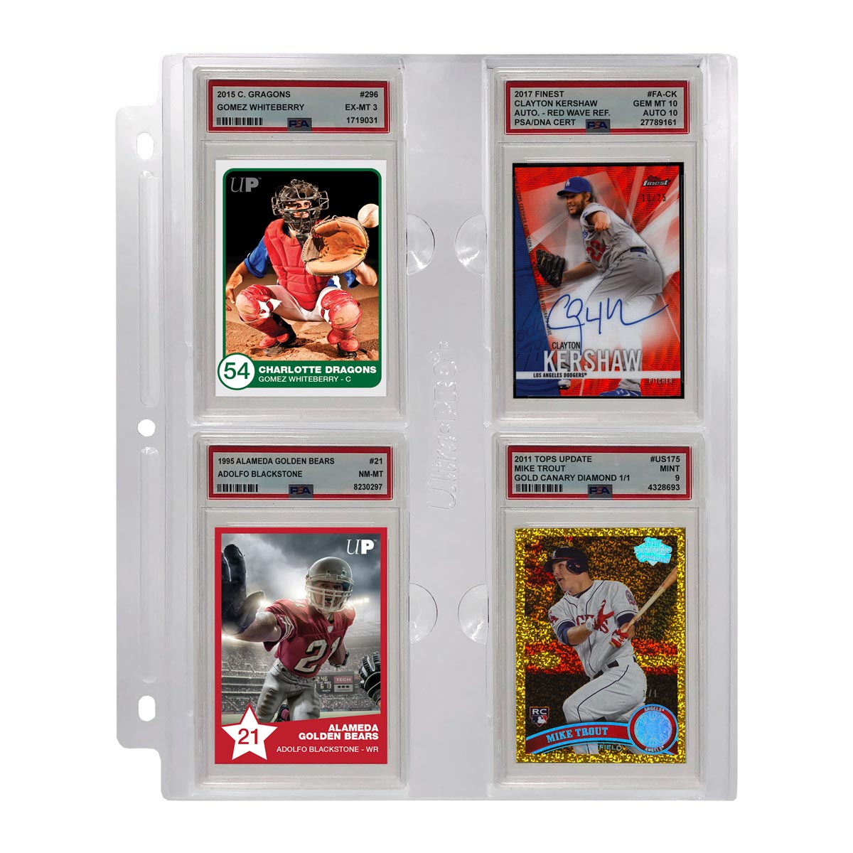 Ultra Pro - Feuilles de 4 cases pour plaques PSA classées - flash vidéo