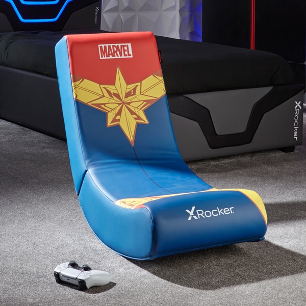 X Rocker - Siège de jeu Video Rocker Icon Marvel officiel Captain Marvel - flash vidéo