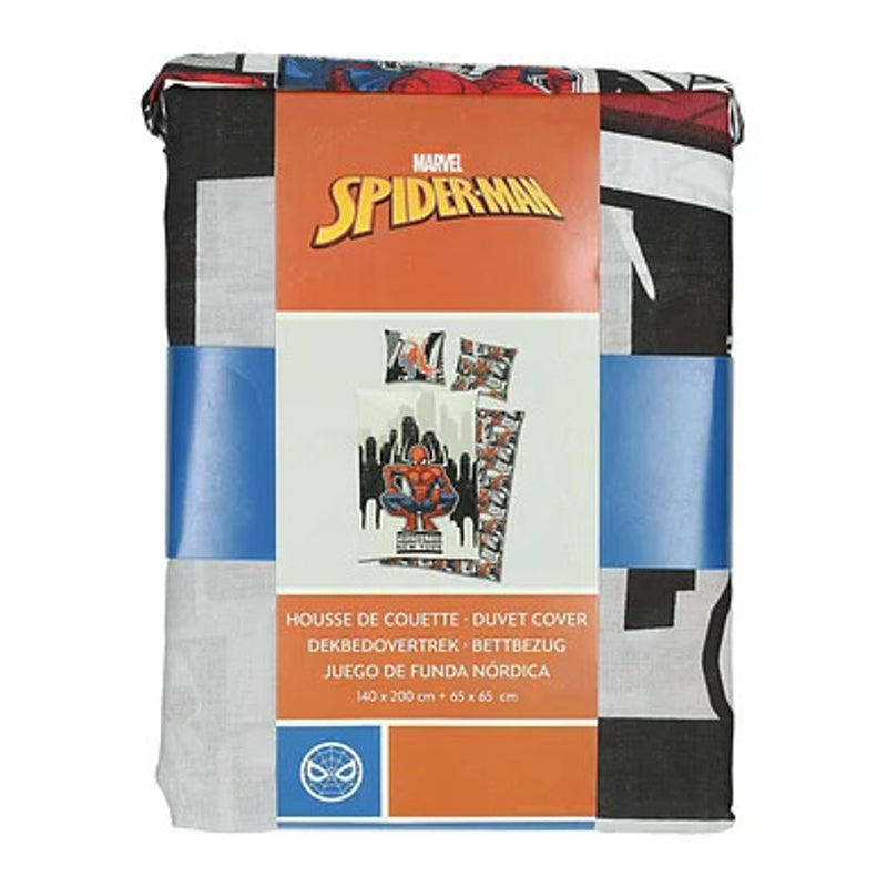Marvel - Spider-Man - Housse de couette en Polycoton + 1 taie d'oreiller (140x200cm + 65x65cm)