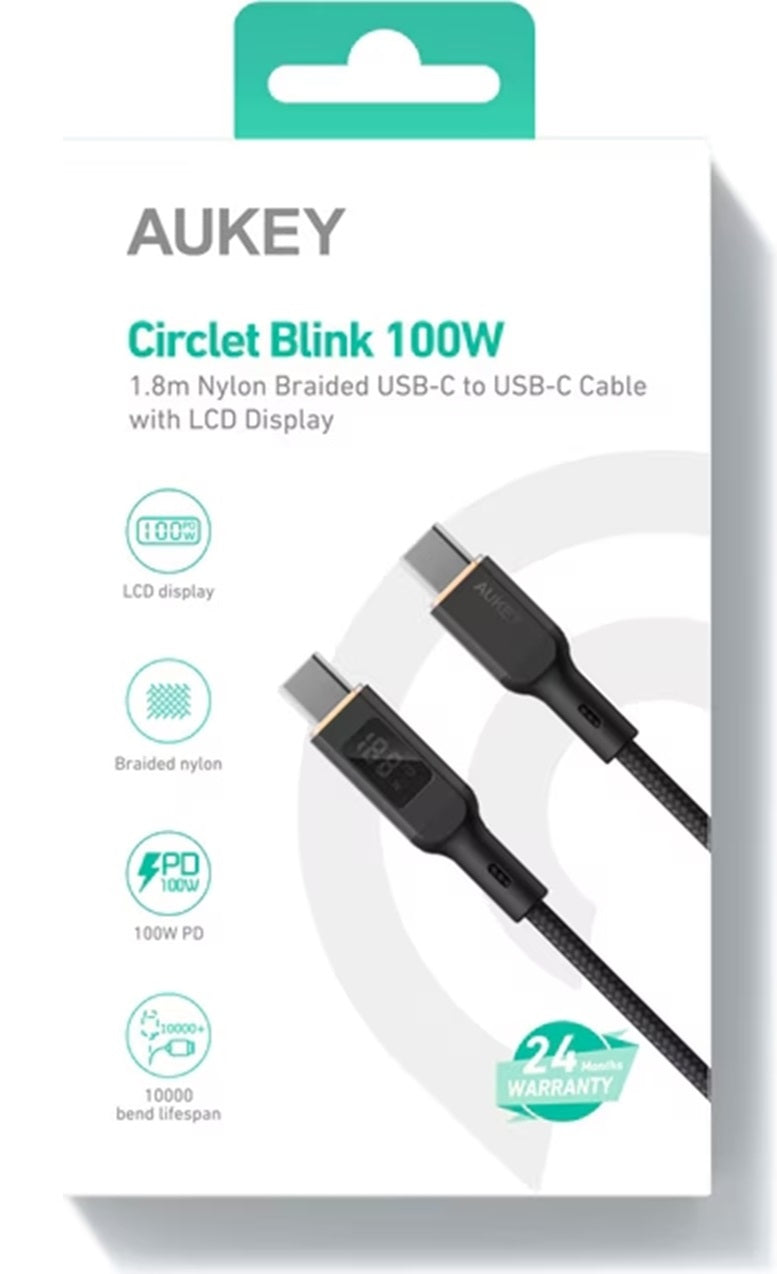 Aukey - Câble USB-C vers USB-C LCD Display - flash vidéo