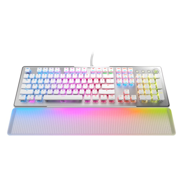 Roccat - Clavier de jeu RGB optique Vulcan II Max Blanc - Disposition Qwerty US - flash vidéo