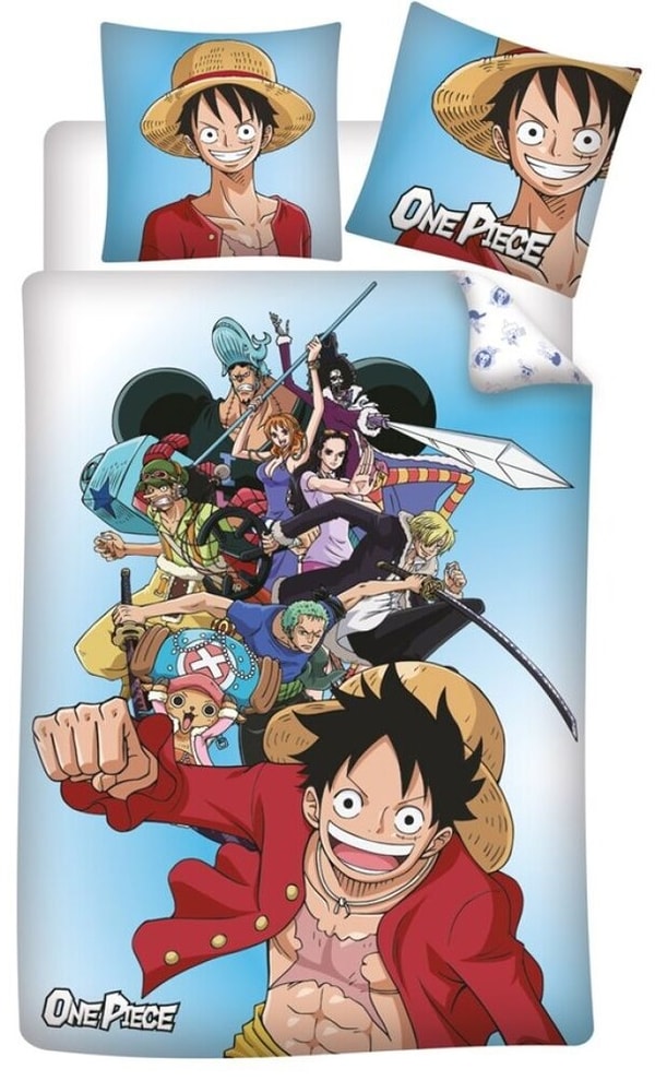 One Piece - Housse de couette en microfibre Personnages (140x200cm + 63x63cm) - flash vidéo