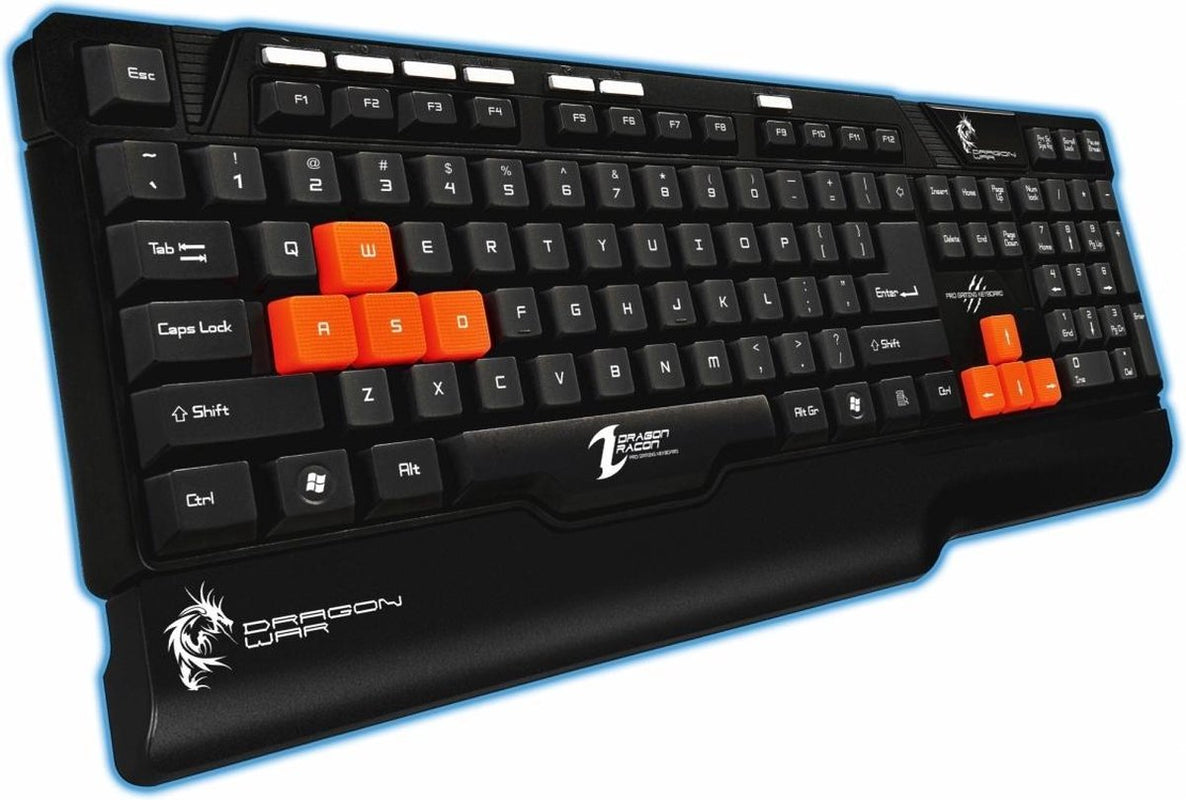 Dragonwar Recon Clavier de jeu programmable Qwerty - 30 touches macro - 10 paramètres de profil - Nkey roller.