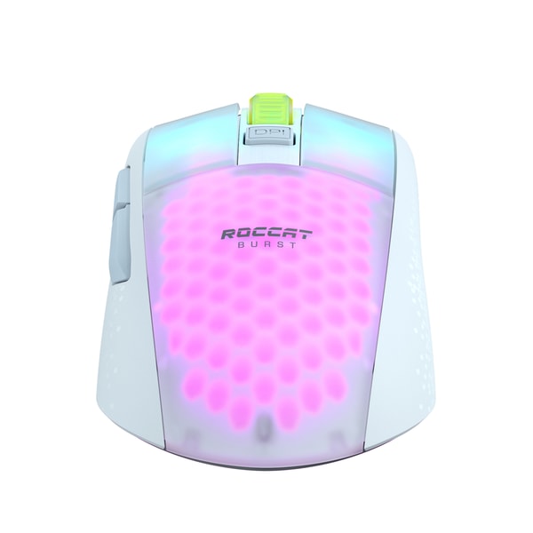 Roccat - Souris de jeu optique RGB sans-fil et légère Burst Pro Air Blanche - flash vidéo