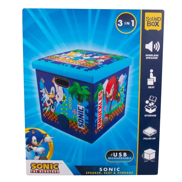 Sonic the Hedgehog - Sound Box avec enceinte audio, siège et boîte de rangement - flash vidéo