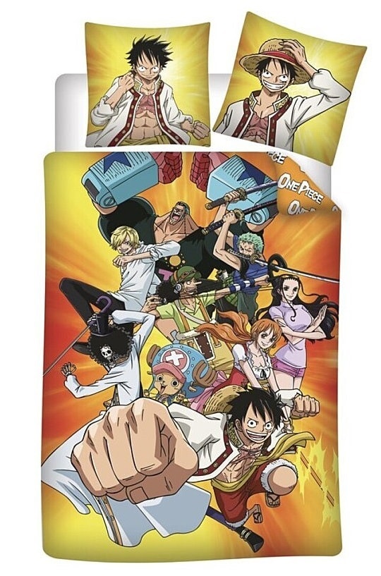 One Piece - Housse de couette en 100% coton Personnages (140x200cm + 65x65cm) - flash vidéo