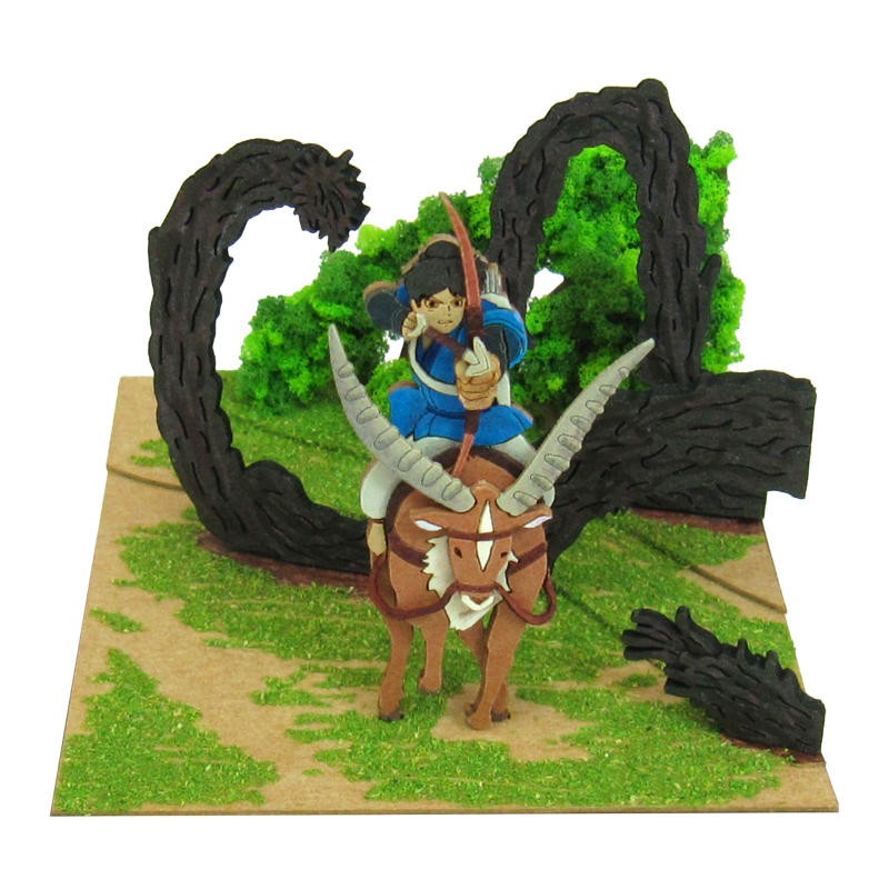 DIORAMA PAPIER ASHITAKA EN FORÊT - PRINCESSE MONONOKÉ