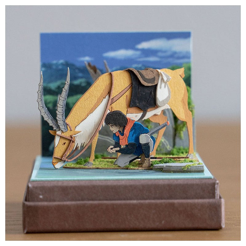 DIORAMA PAPIER ASHITAKA ET YAKURU -PRINCESSE MONONOKÉ