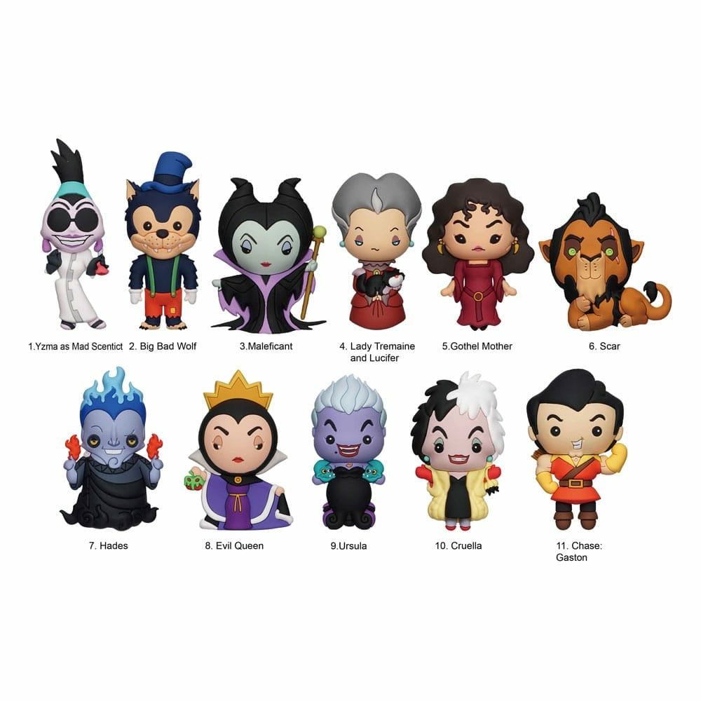 Disney - Assortiment en blind box de figurines de sac de collection Vilains en mousse (Série 3) (24 pcs) - flash vidéo