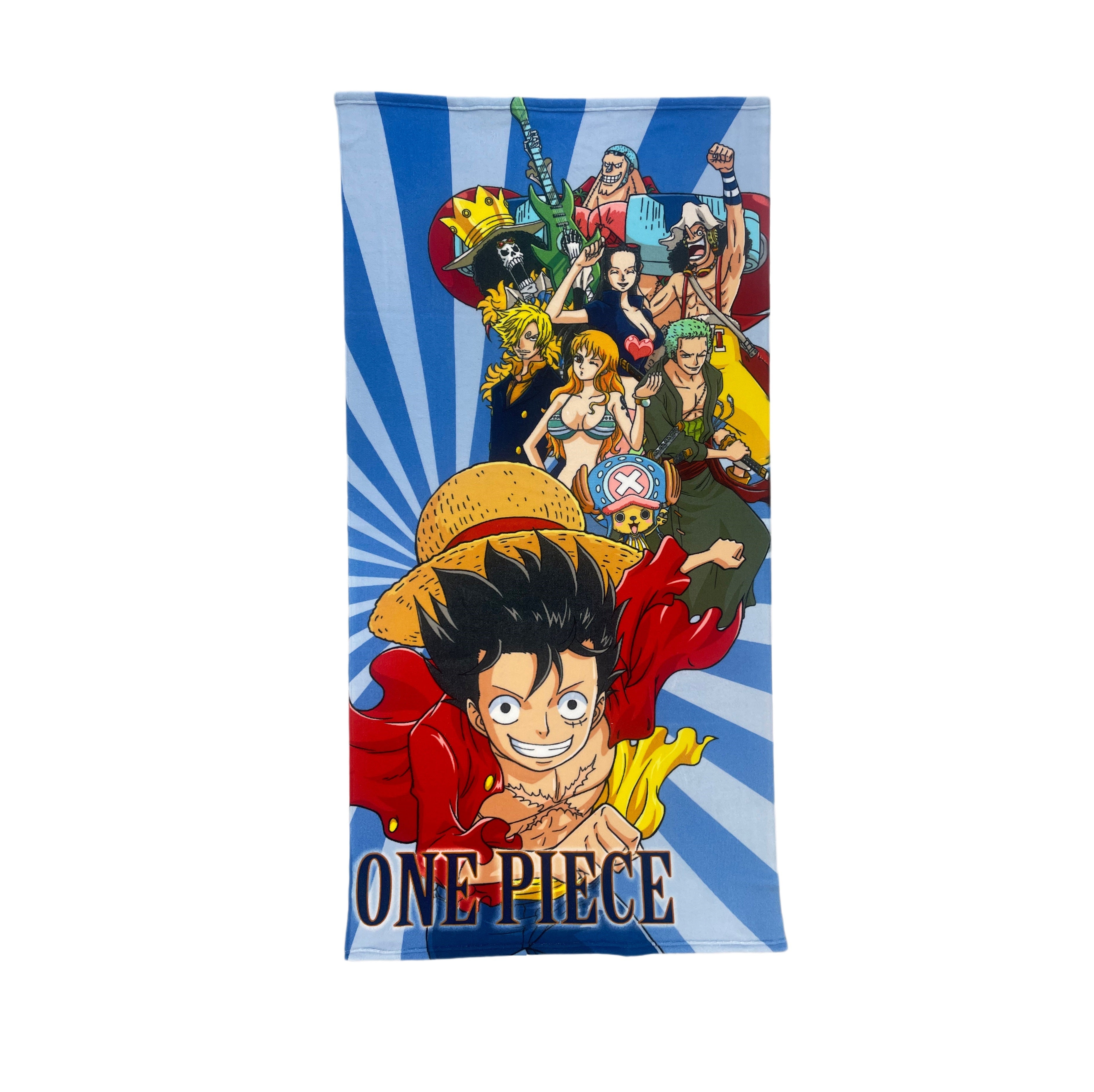 One Piece - Serviette de plage en microfibre "Luffy et son équipage" (140x70cm) - flash vidéo