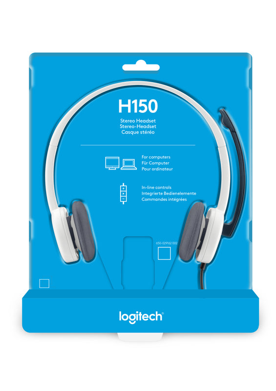 Logitech Casque stéréo filaire H150 Blanc