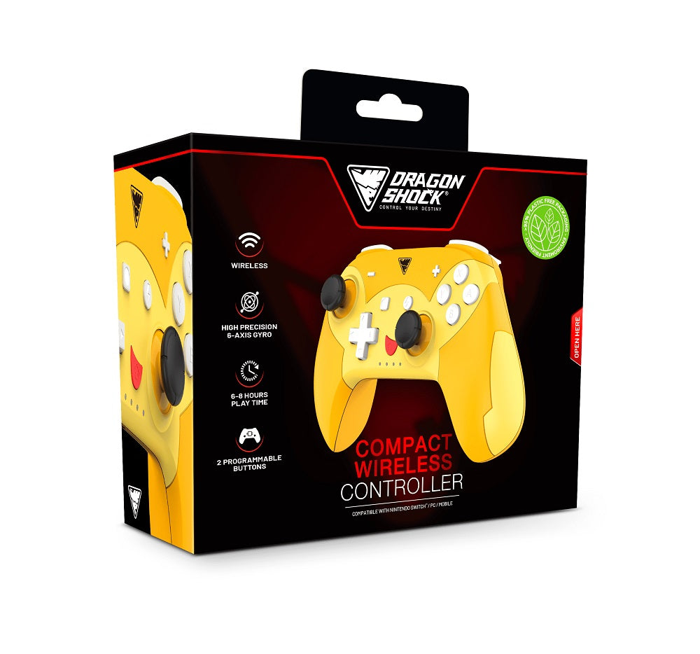 DragonShock - Bundle Manette compacte sans fil Bluetooth PopTop Pika pour Switch et Switch OLED + Rayman Legends