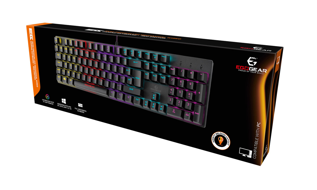 EgoGear - Clavier de jeu mécanique filaire premium RGB SK50 - Azerty BE