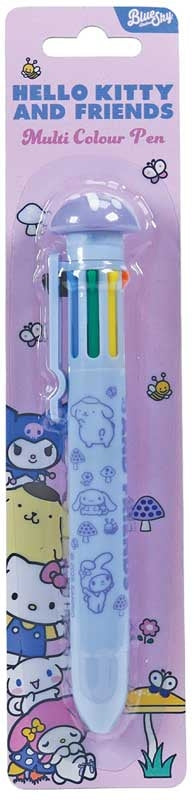 Hello Kitty et ses amis - Stylo à bille 8 couleurs champignon