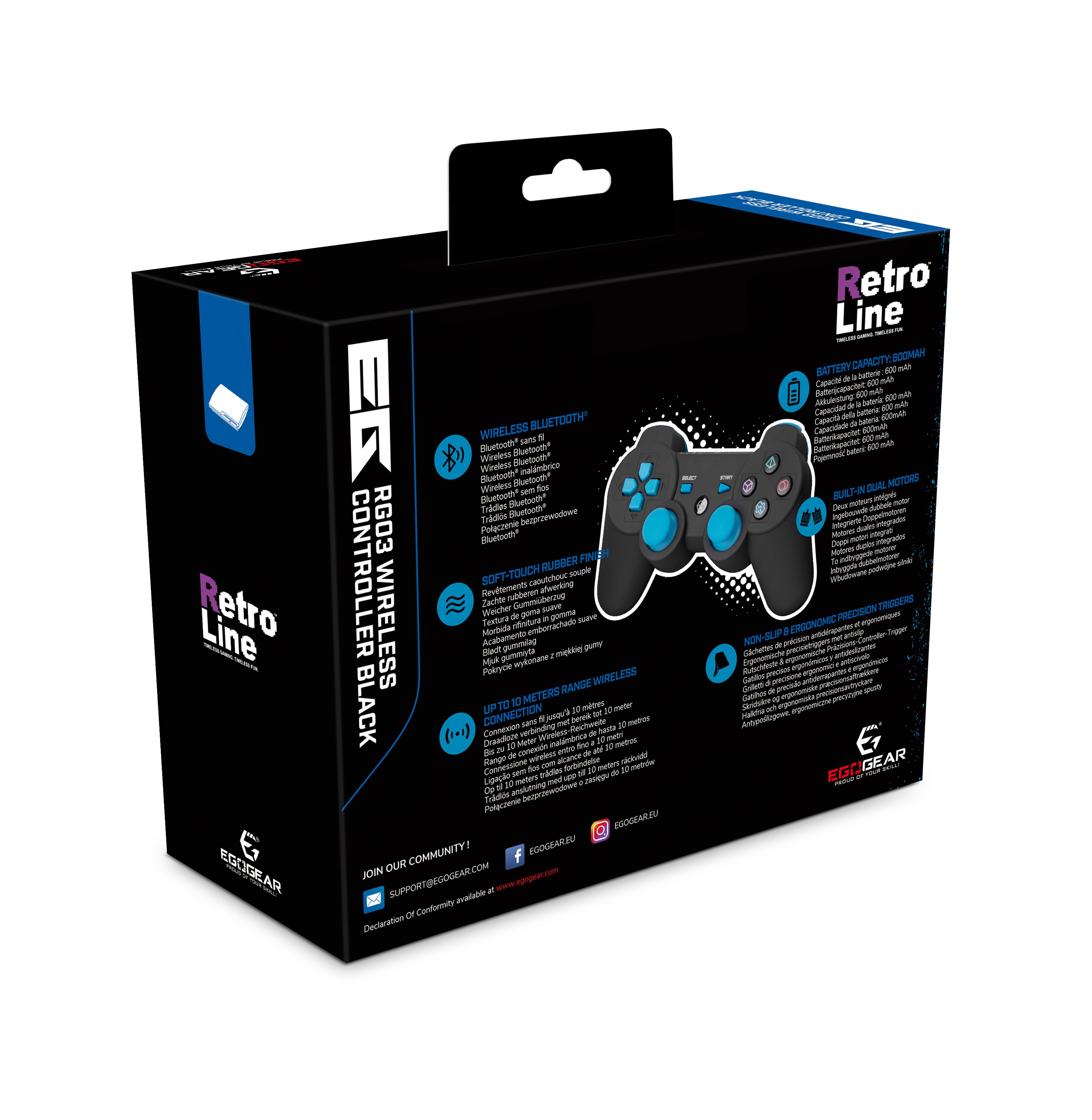 EgoGear - Manette sans fil Bluetooth RGC03 Noire pour PS3