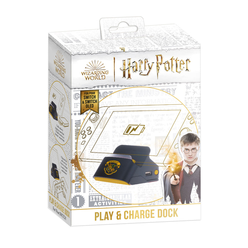 Harry Potter - Dock et Stand 2 en 1 - Support Recharge + Connexion TV - Logo Poudlard Noir pour Nintendo Switch