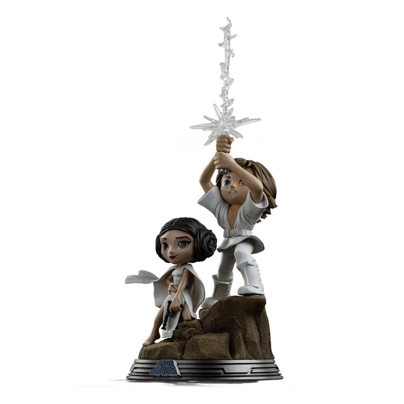 Iron Studios - MiniCo - Star Wars: Episode IV - Un nouvel espoir - Luke et Leia Statue 28cm
