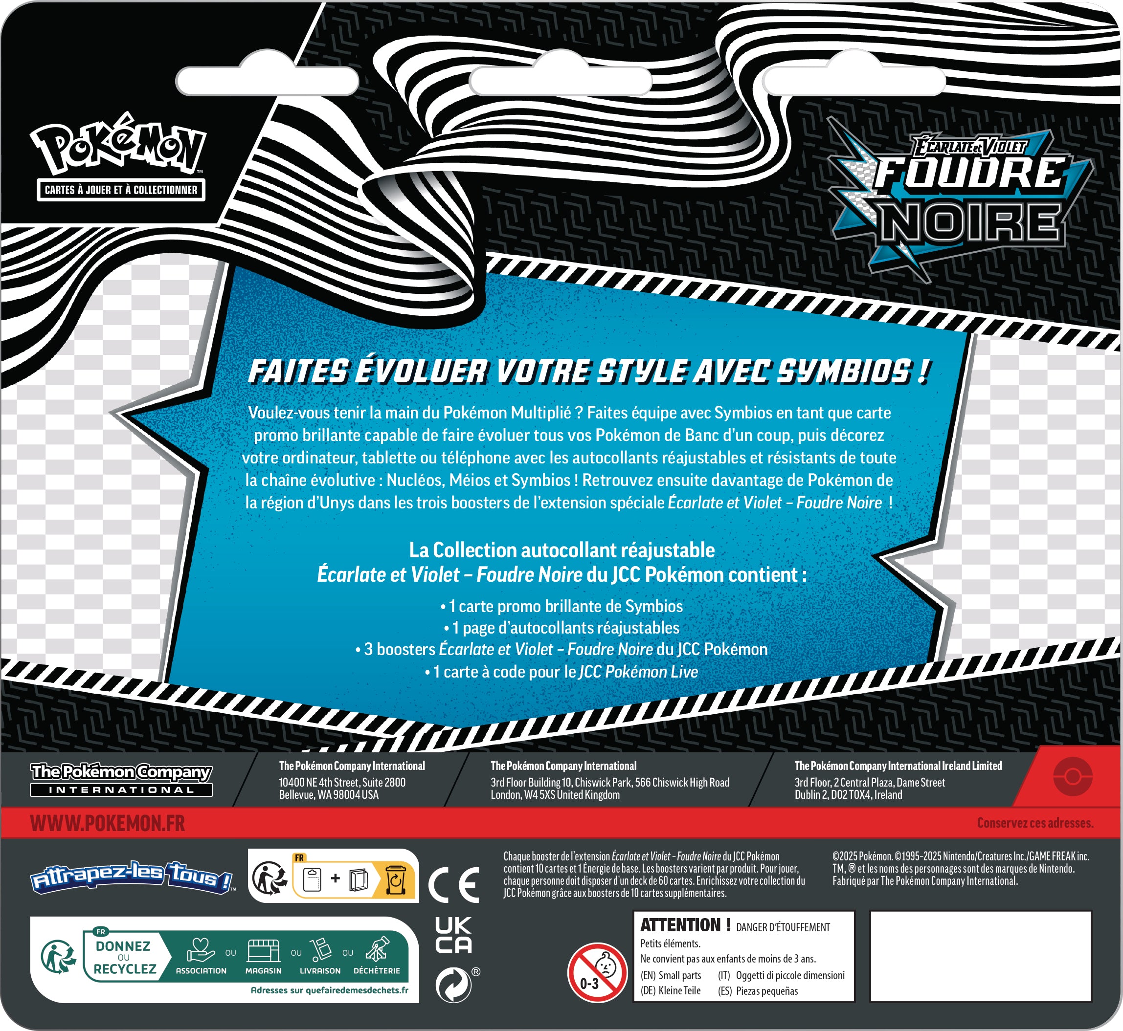 Pokémon JCC : Collection autocollant réajustable Écarlate et Violet - EV 10.5 Foudre Noire