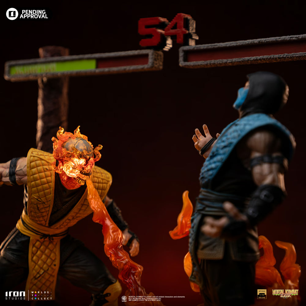 Iron Studios - Deluxe Art Scale 1/10 - Mortal Kombat - Fatality Scorpion vs Sub-Zero Statue 27cm - flash vidéo