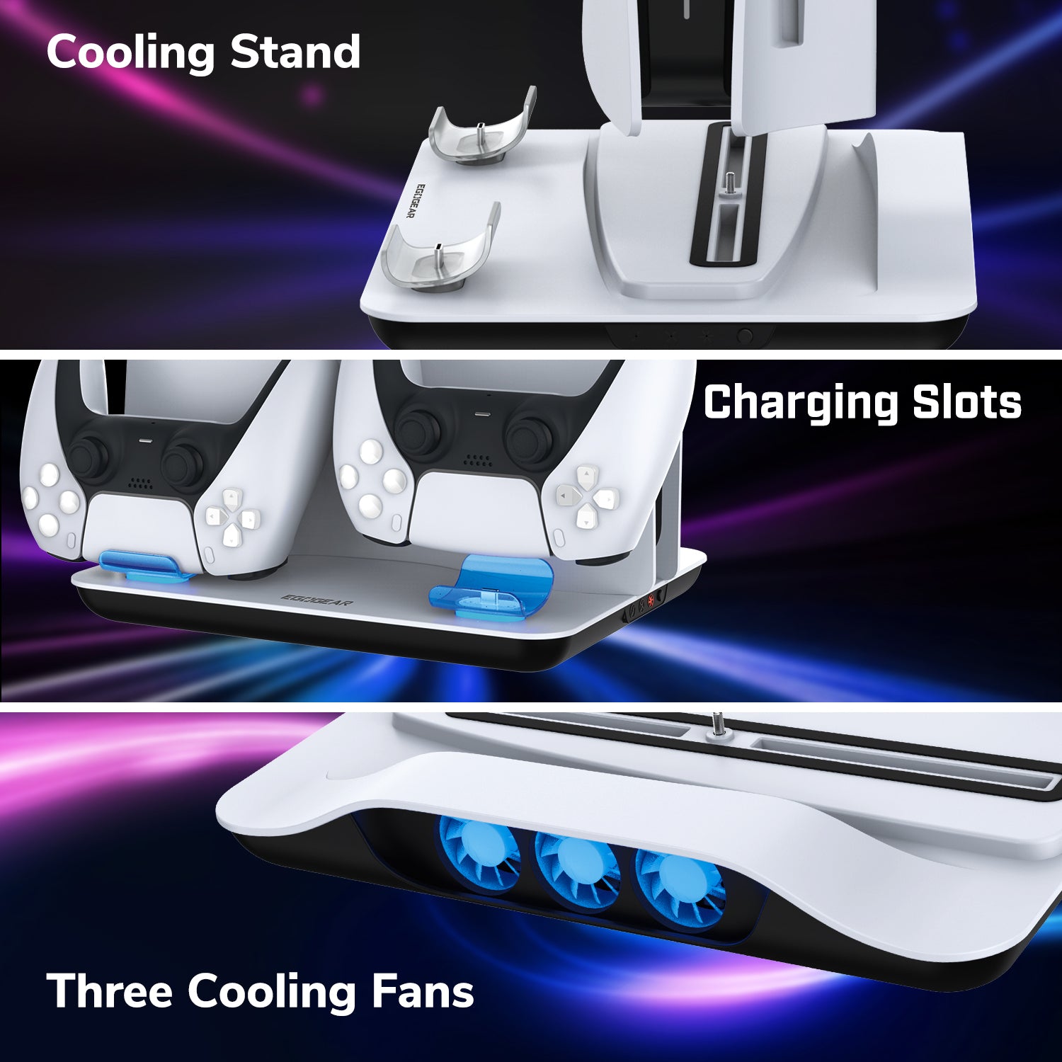 EgoGear - Support de charge et de refroidissement premium SCC5 pour PlayStation 5