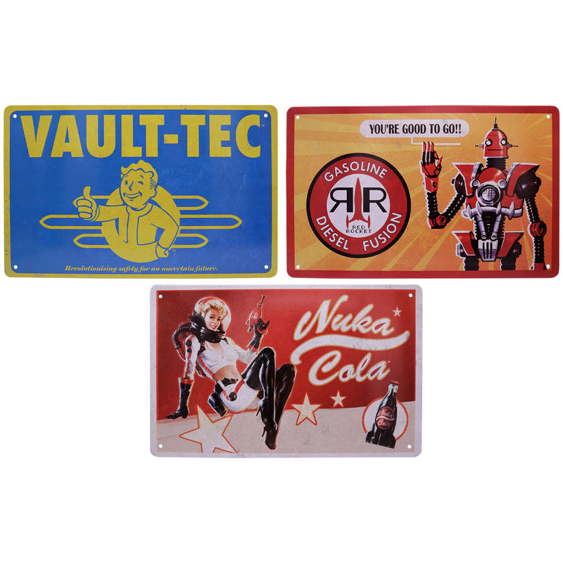 Fallout - Set pancartes en tôle
