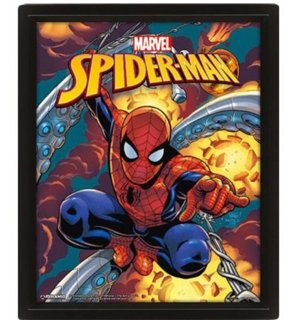 Marvel Comics - Spider-Man - Spider-Man Costume Blast Cadre 3D Lenticulaire 26x20cm - flash vidéo