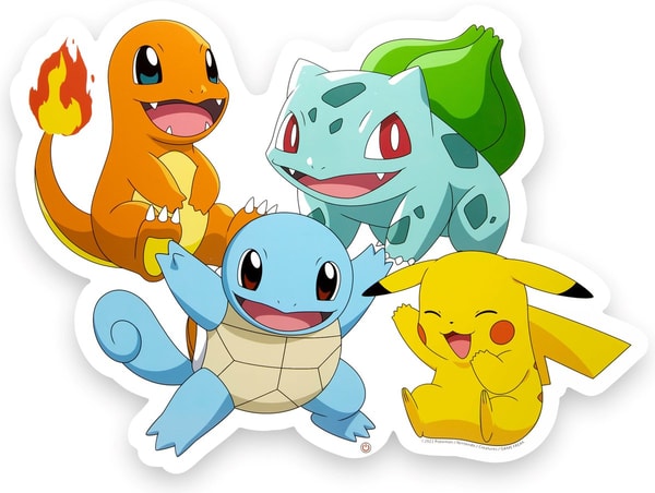 Pokémon - Applique murale néon Pikachu et Starters - flash vidéo