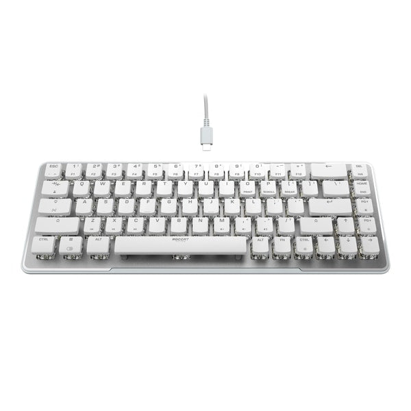 Roccat - Clavier de jeu mécanique optique Vulcan II Mini Blanc avec éclairage RGB - Disposition QWERTY américaine - flash vidéo