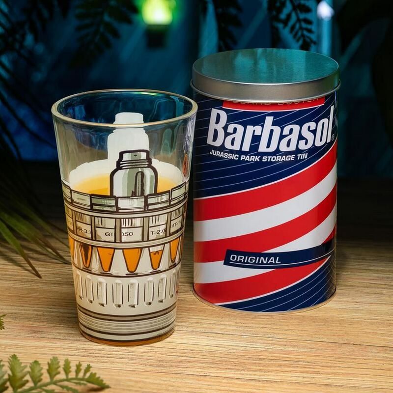 Jurassic Park - Verre dans une Boite Métal Barbasol 400ml - flash vidéo