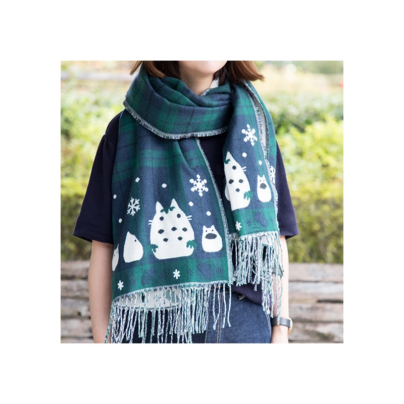 ÉTOLE AVEC ACCROCHE TOTORO MOTIFS À CARREAUX - MON VOISIN TOTORO