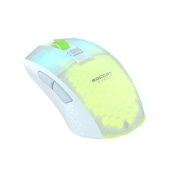 Roccat - Souris de jeu optique RGB sans-fil et légère Burst Pro Air Blanche - flash vidéo